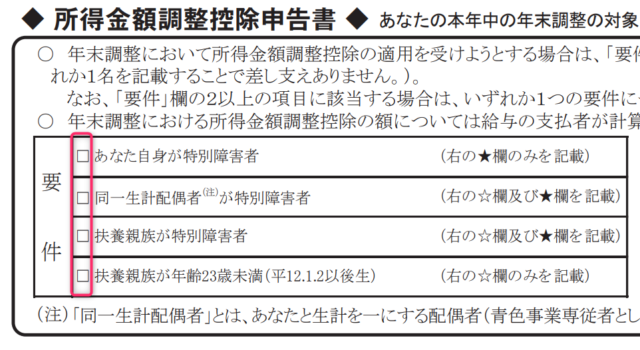 所得金額調整控除申告書